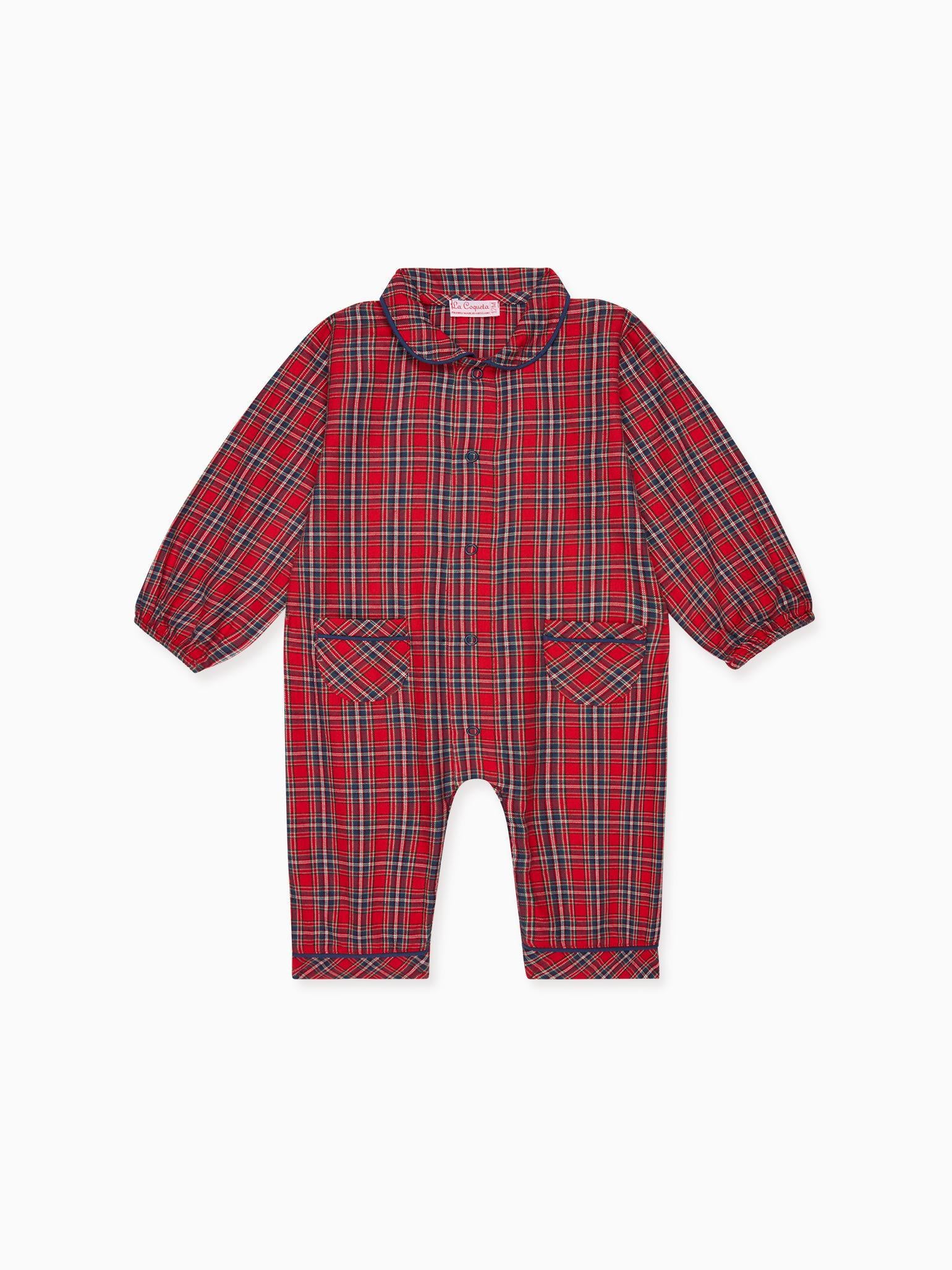 Red Tartan Navidad Baby Pyjamas