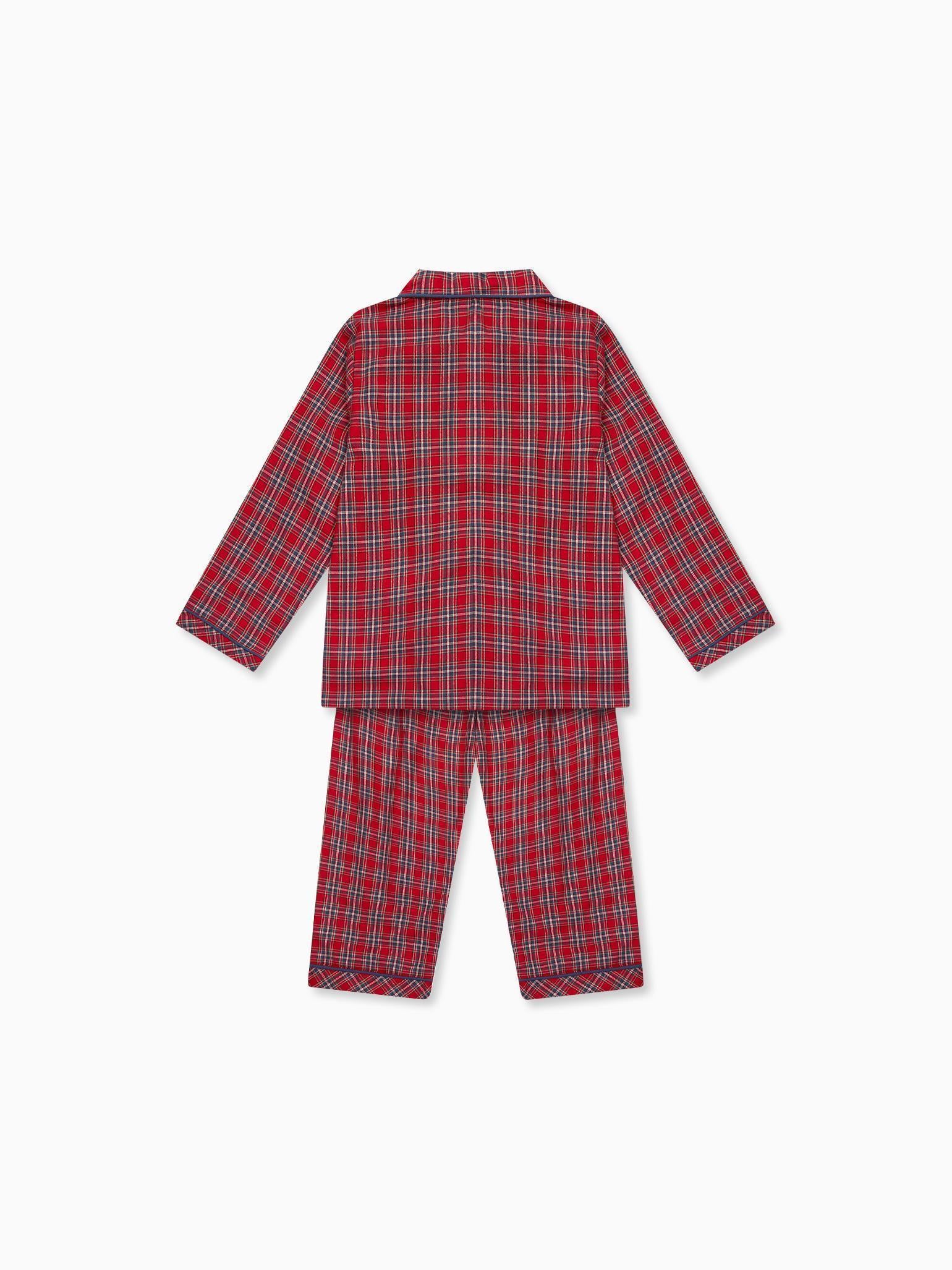 Red Tartan Navidad Kids Pyjamas