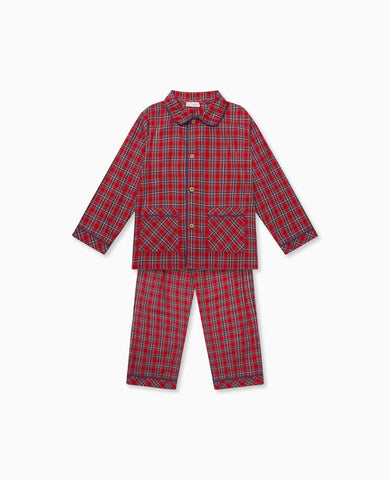 Red Tartan Navidad Kids Pyjamas