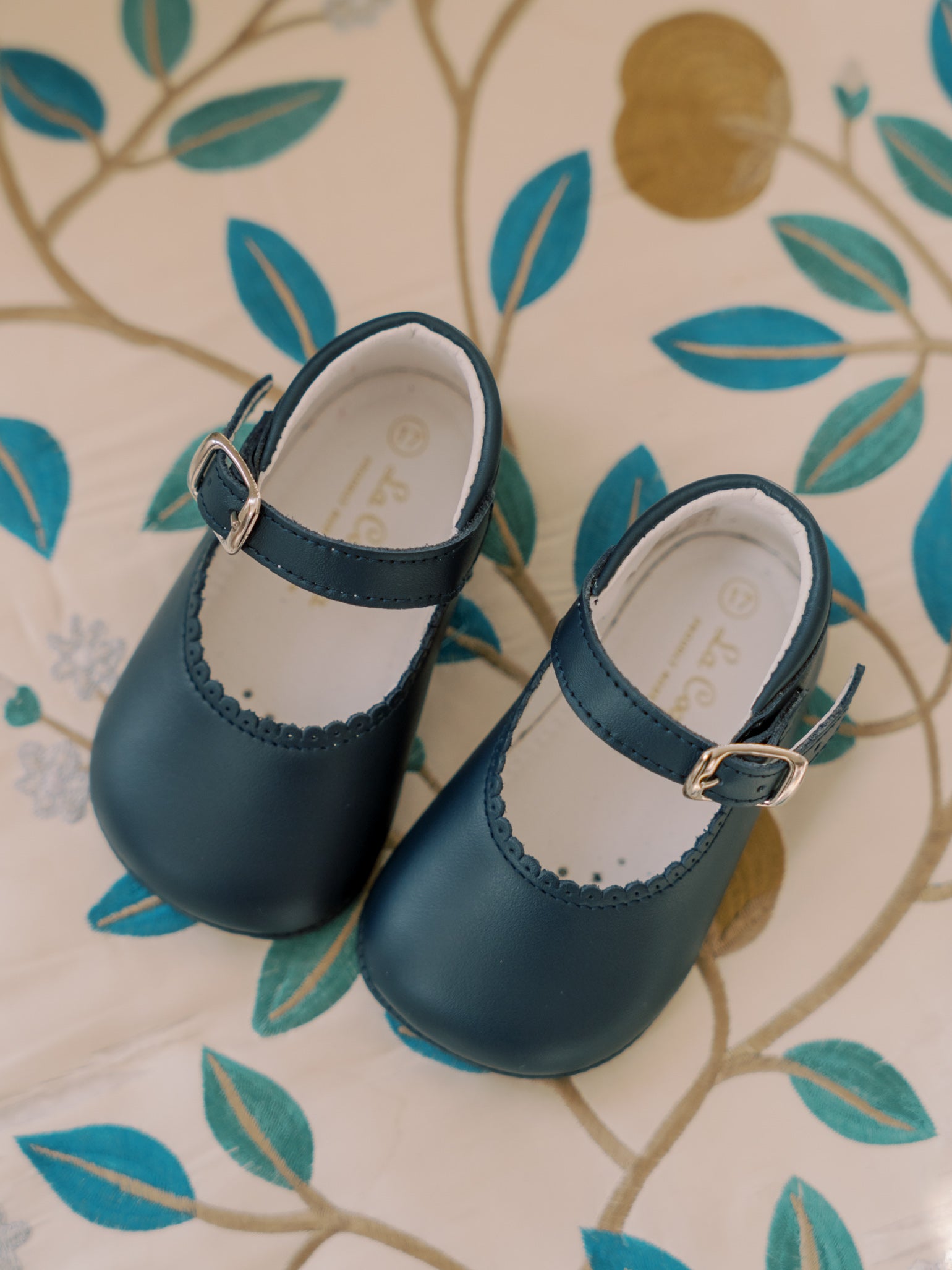 Navy Leather Baby Mary Jane Shoes