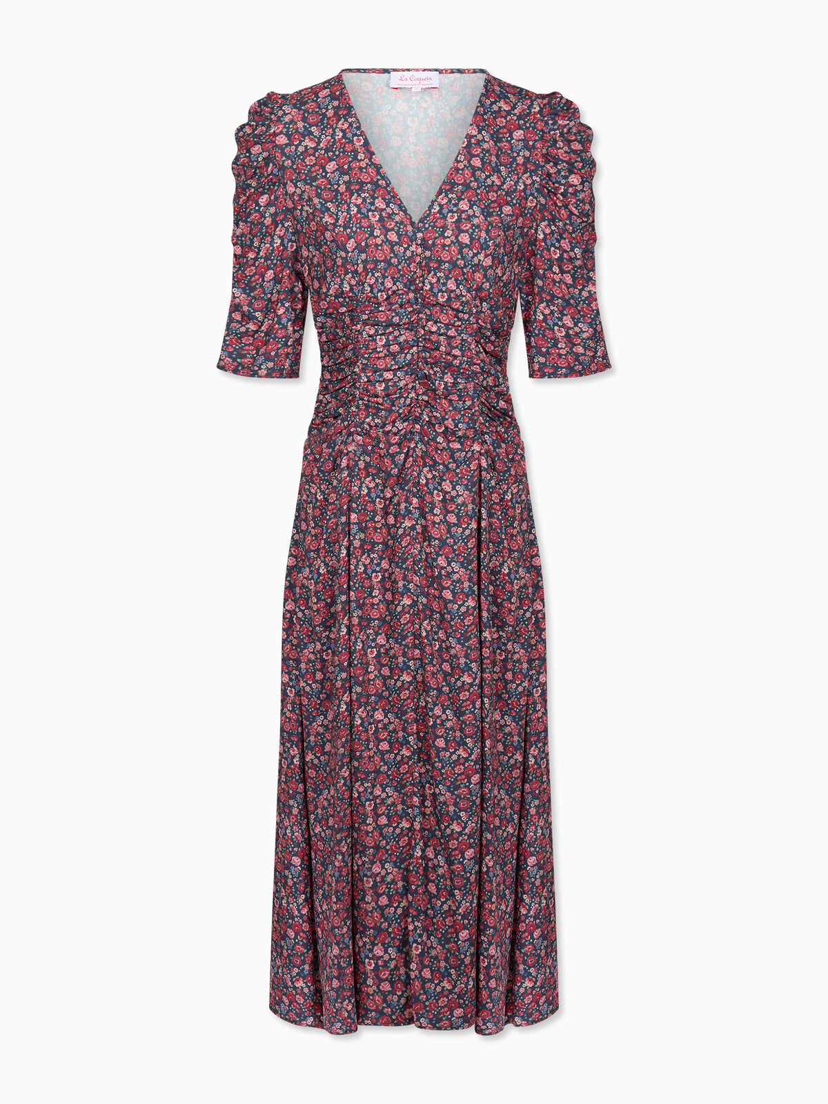 Navy Floral Siena Womens Long Dress