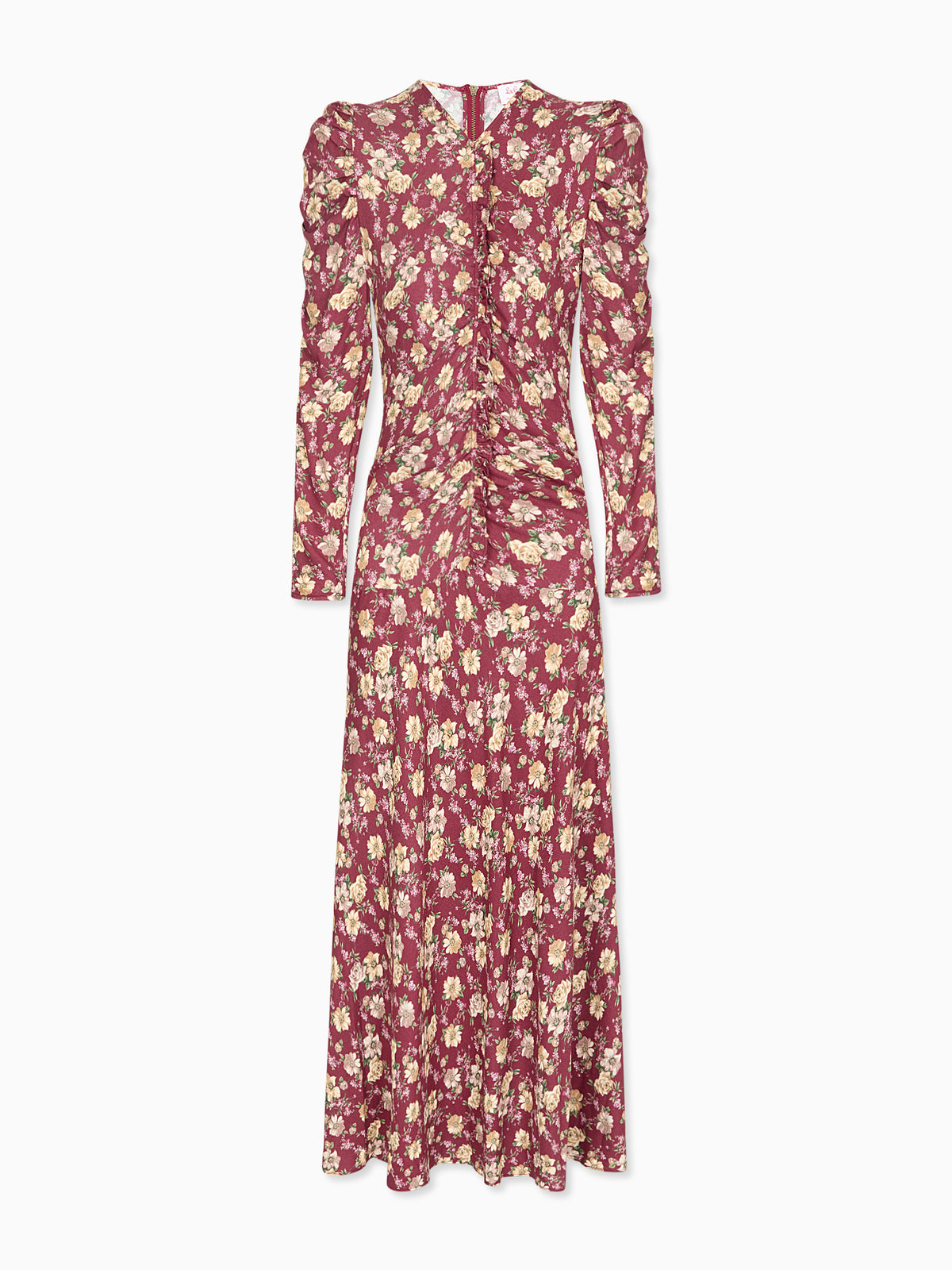 Burgundy Floral Celia Womens Long Dress