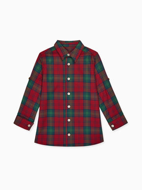 Red Tartan Nico Long Sleeve Boy Shirt