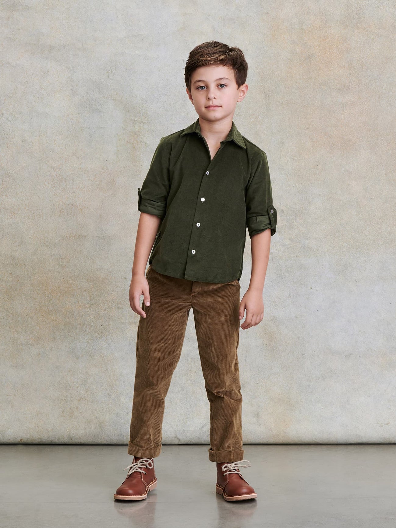 Green Nico Long Sleeve Boy Shirt