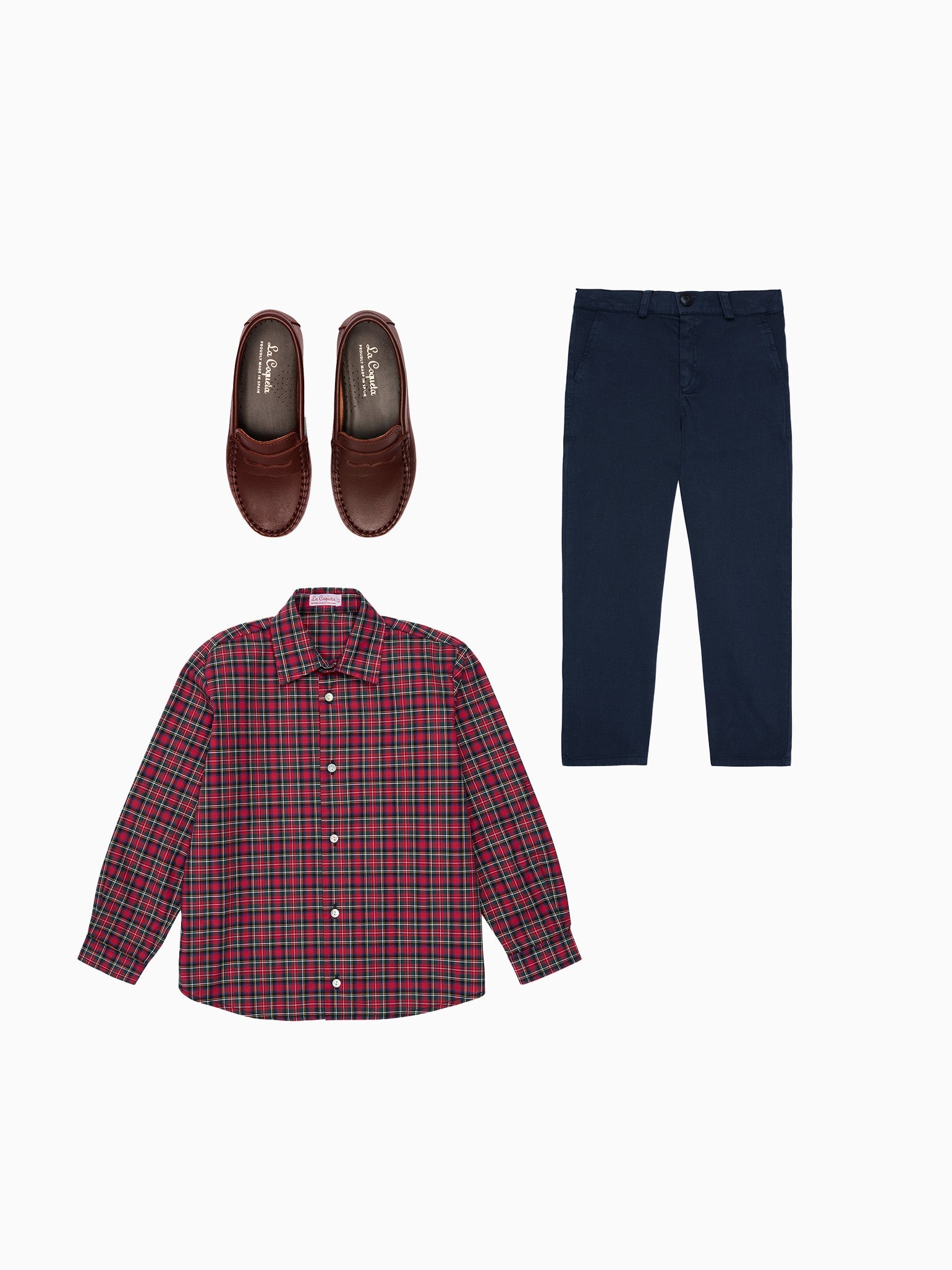 Nico Boy Shirt, Elio Boy Chinos & Loafer Shoes Outfit Bundle