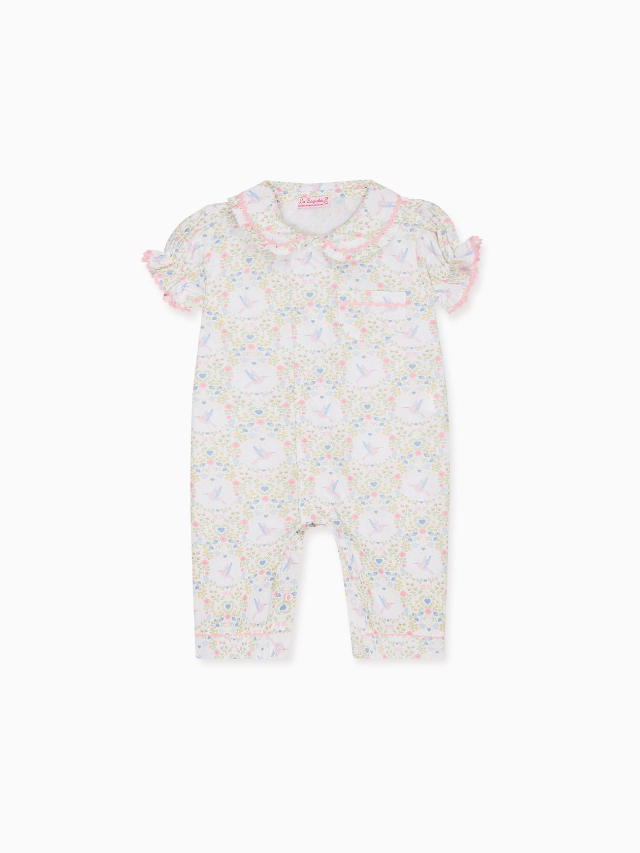 Pink Bird Floral Nicole Baby Pyjamas