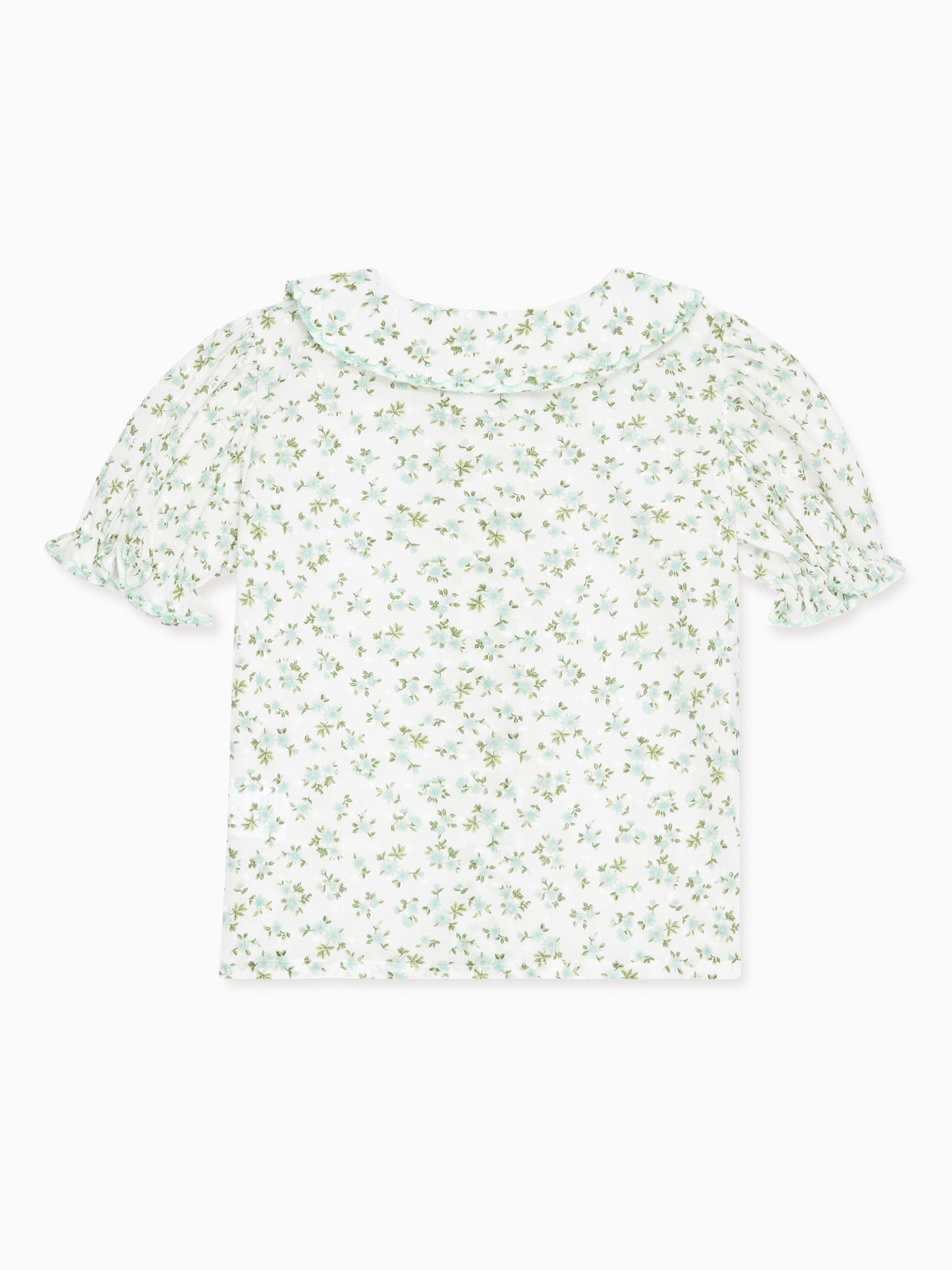 Green Floral Nieves Baby Girl Shirt