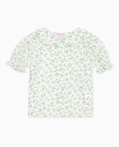 Green Floral Nieves Baby Girl Shirt