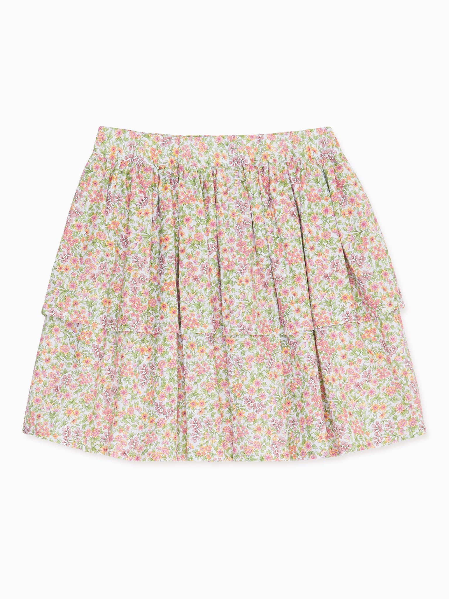Pink Floral Ninah Girl Cotton Skirt