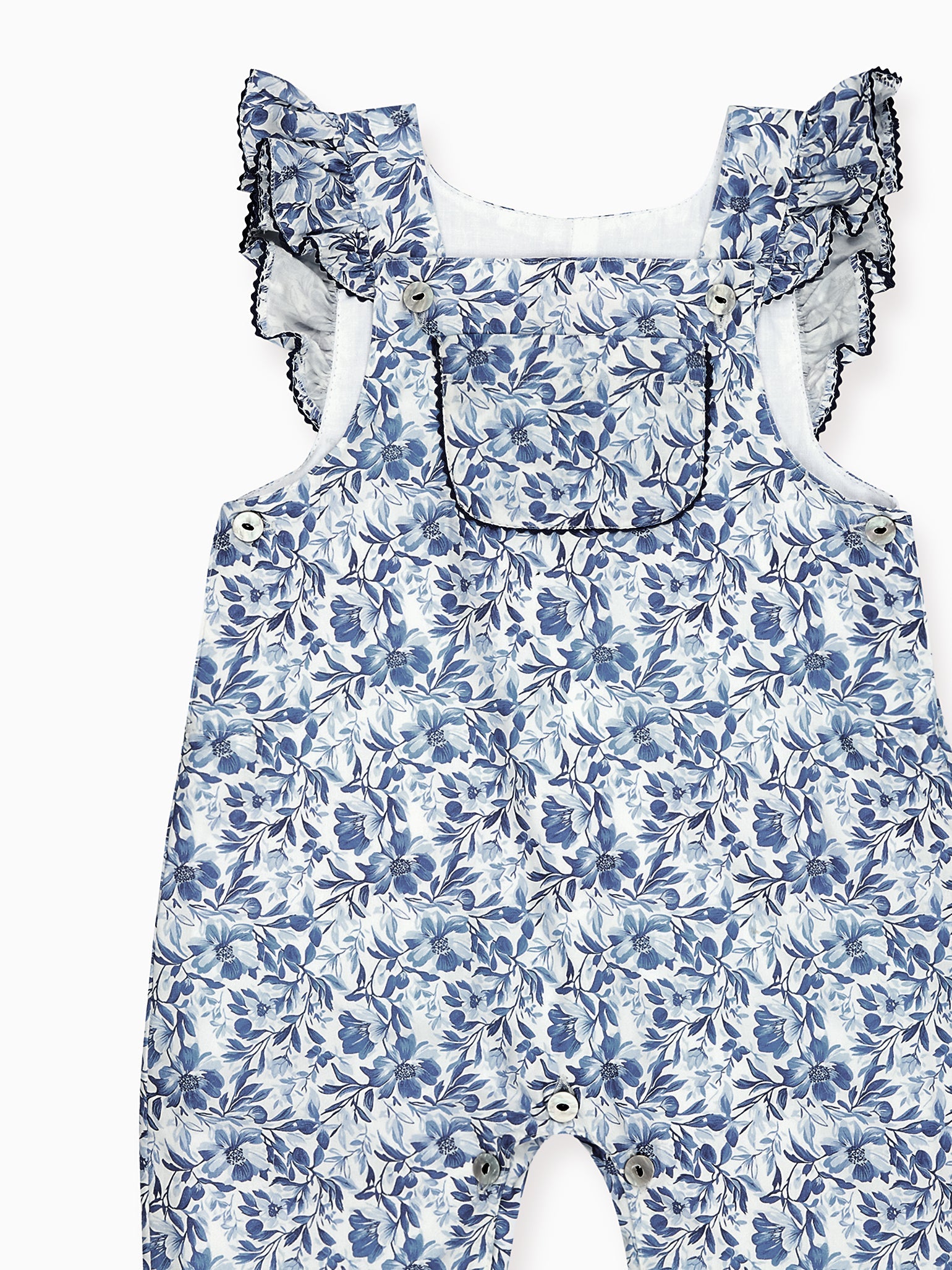 Blue Floral Nova Baby Dungarees