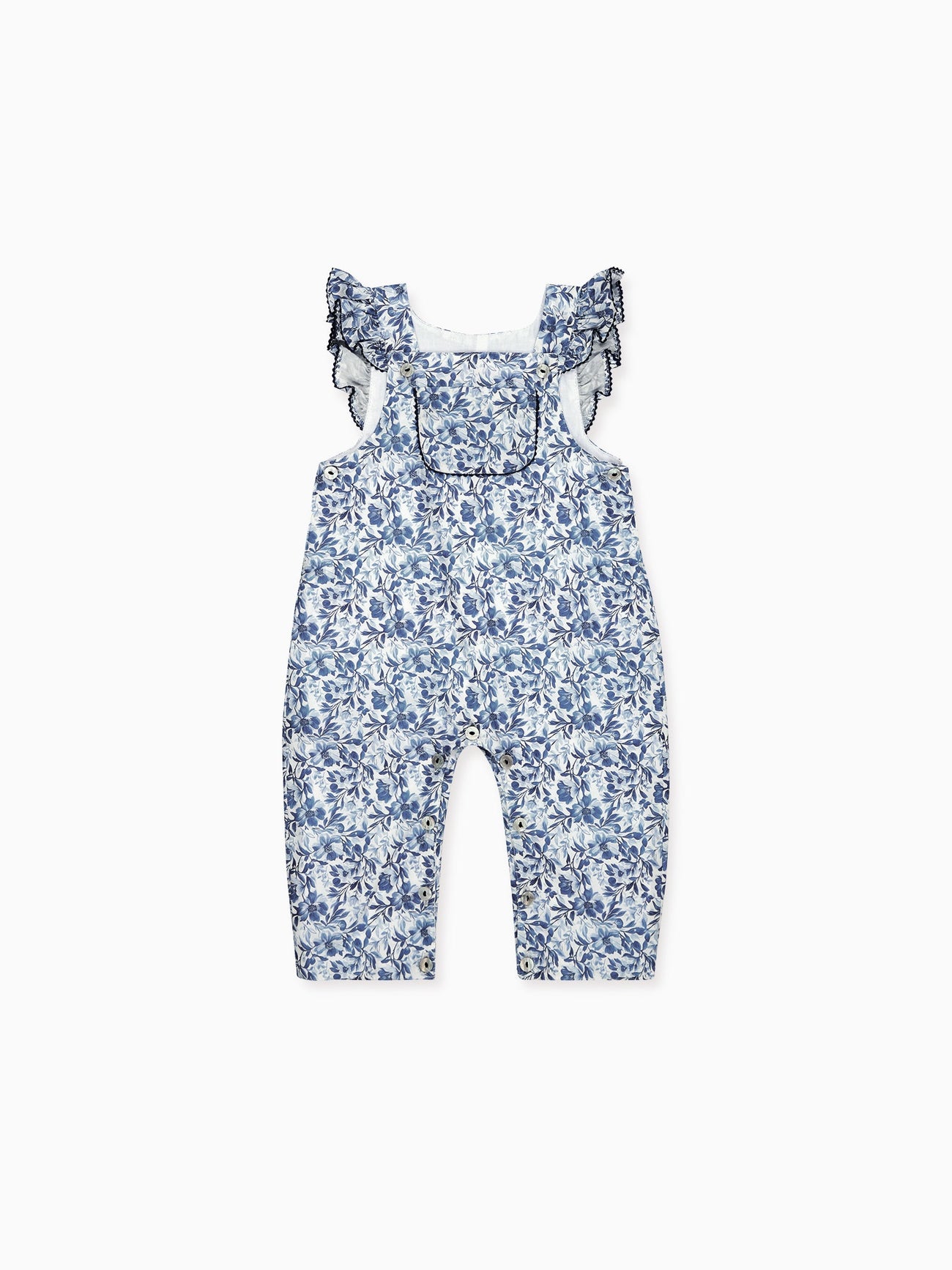 Blue Floral Nova Baby Dungarees