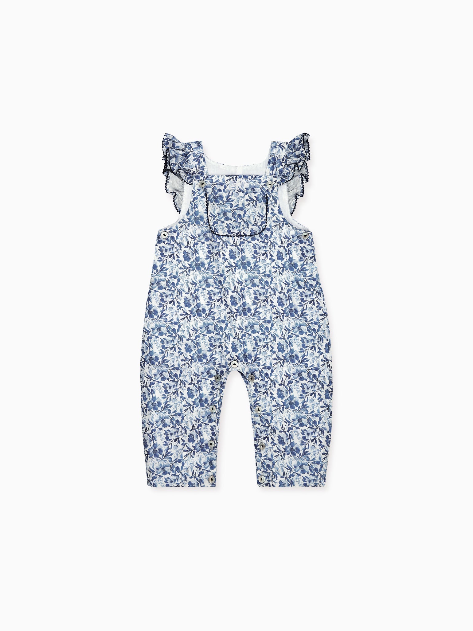 Blue Floral Nova Baby Dungarees