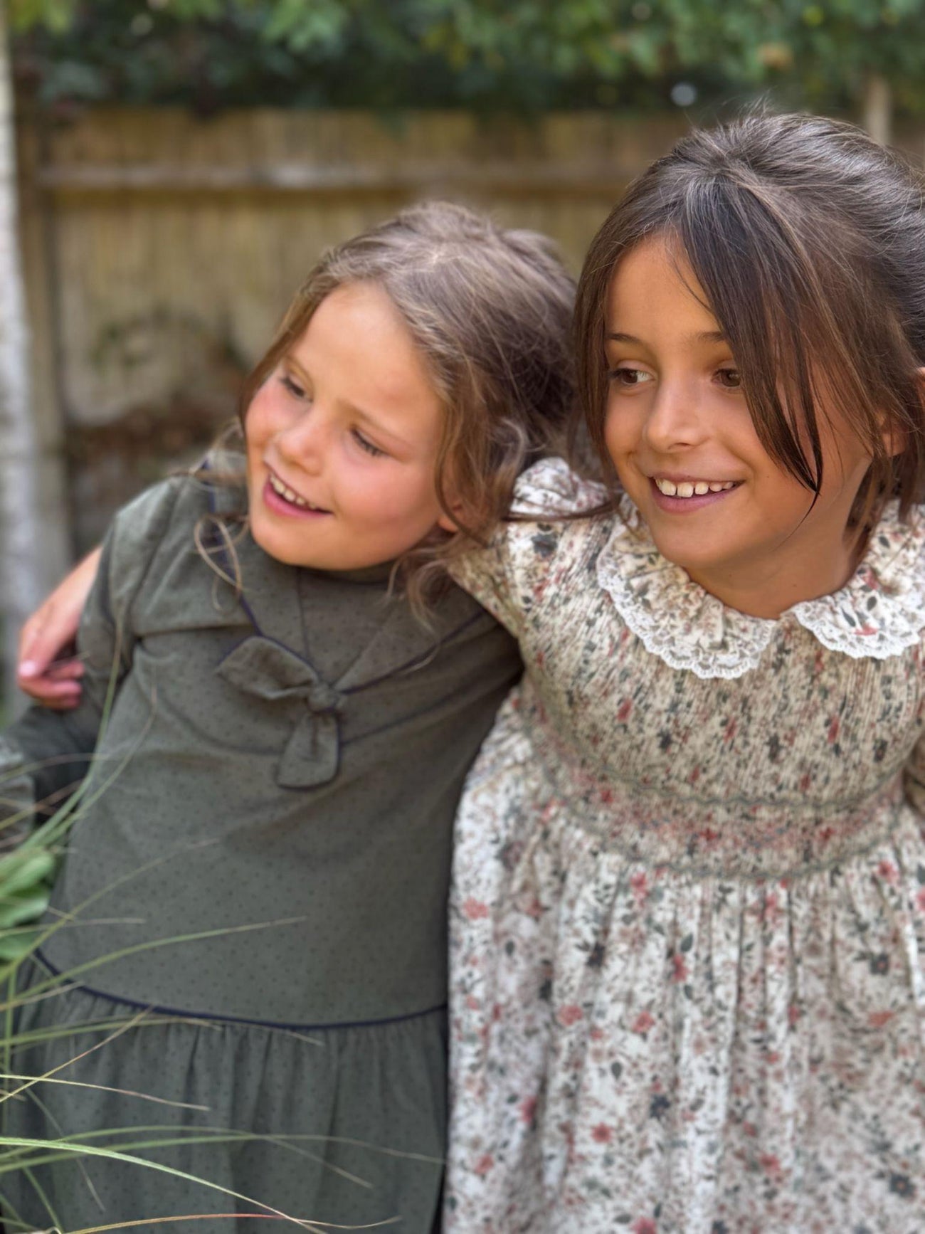 Ivory Floral Milla Girl Hand-Smocked Dress