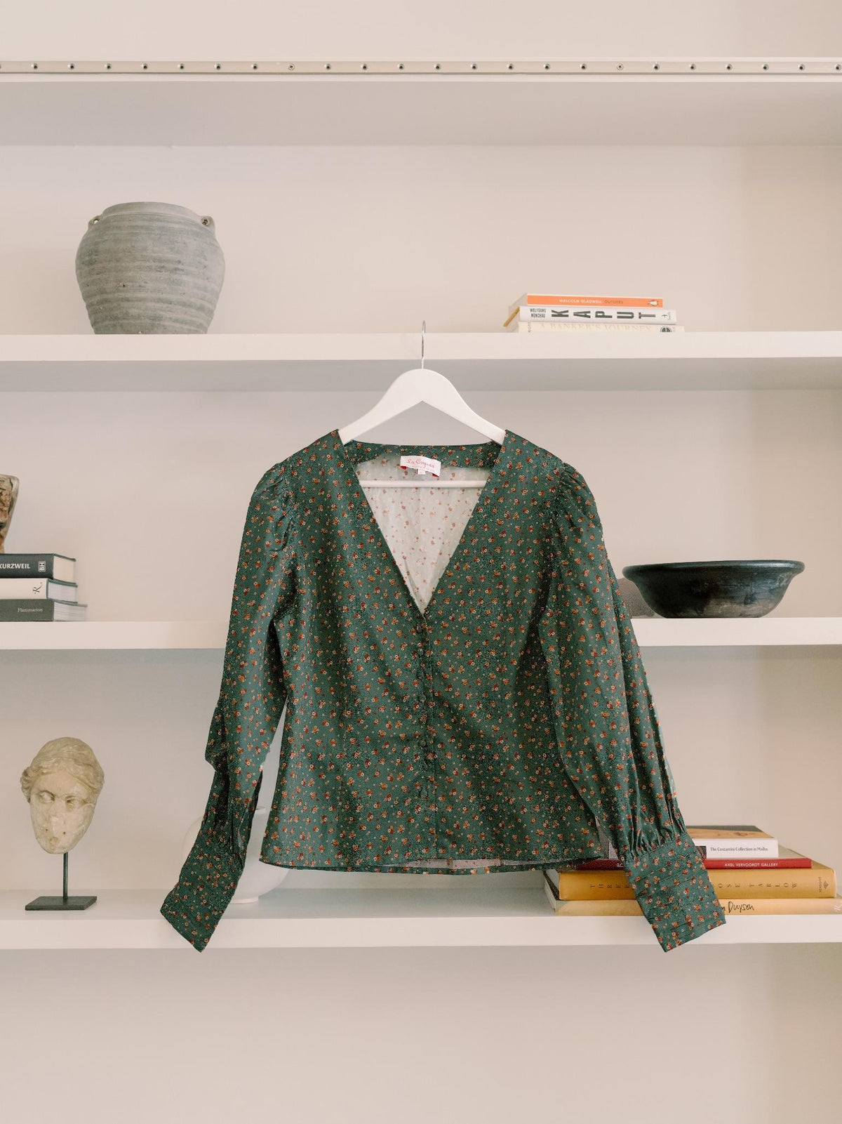 Green Floral Oceanne Women Long Sleeve Shirt