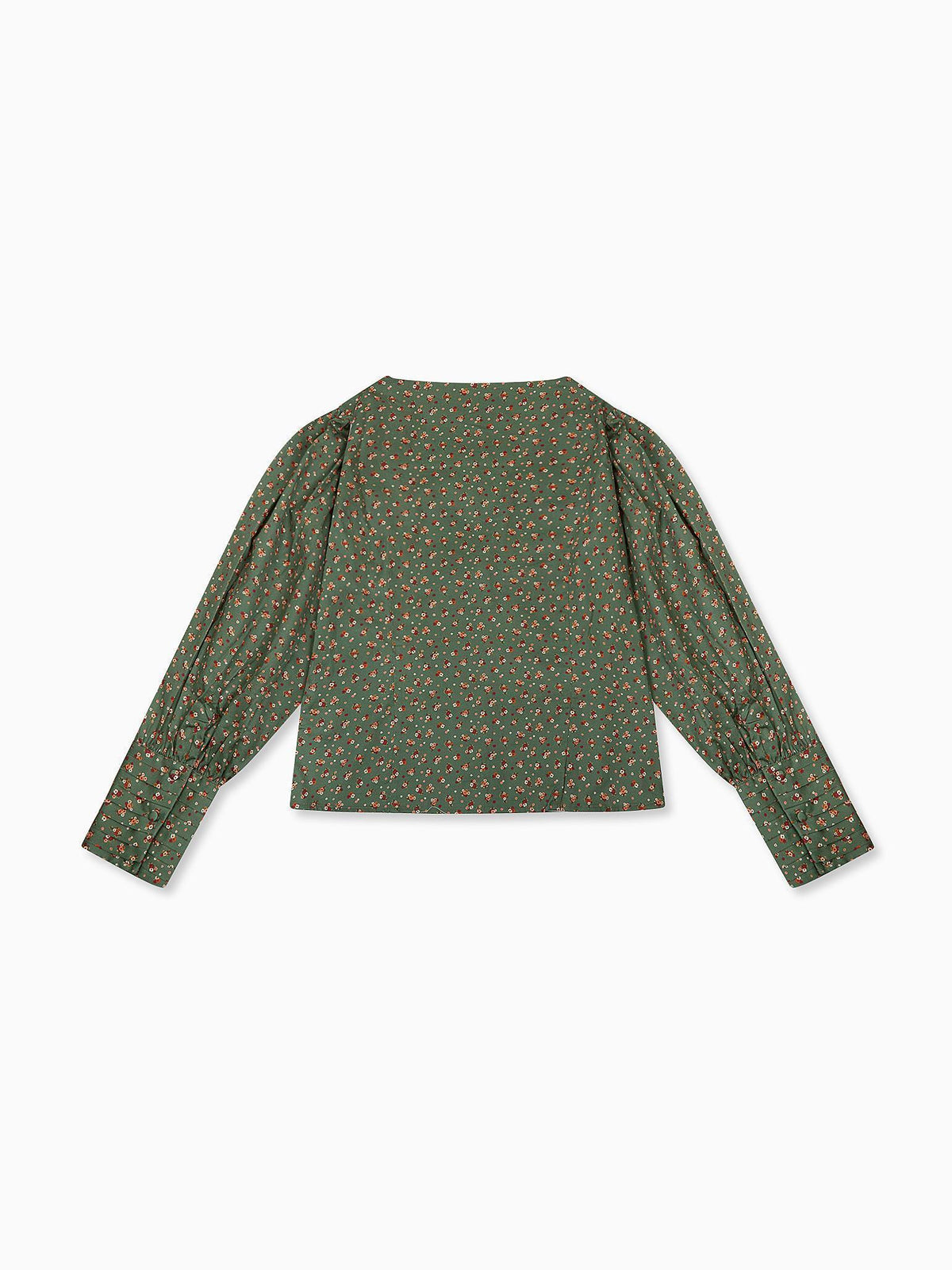 Green Floral Oceanne Women Long Sleeve Shirt
