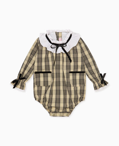 Sand Check Odisea Baby Girl Romper
