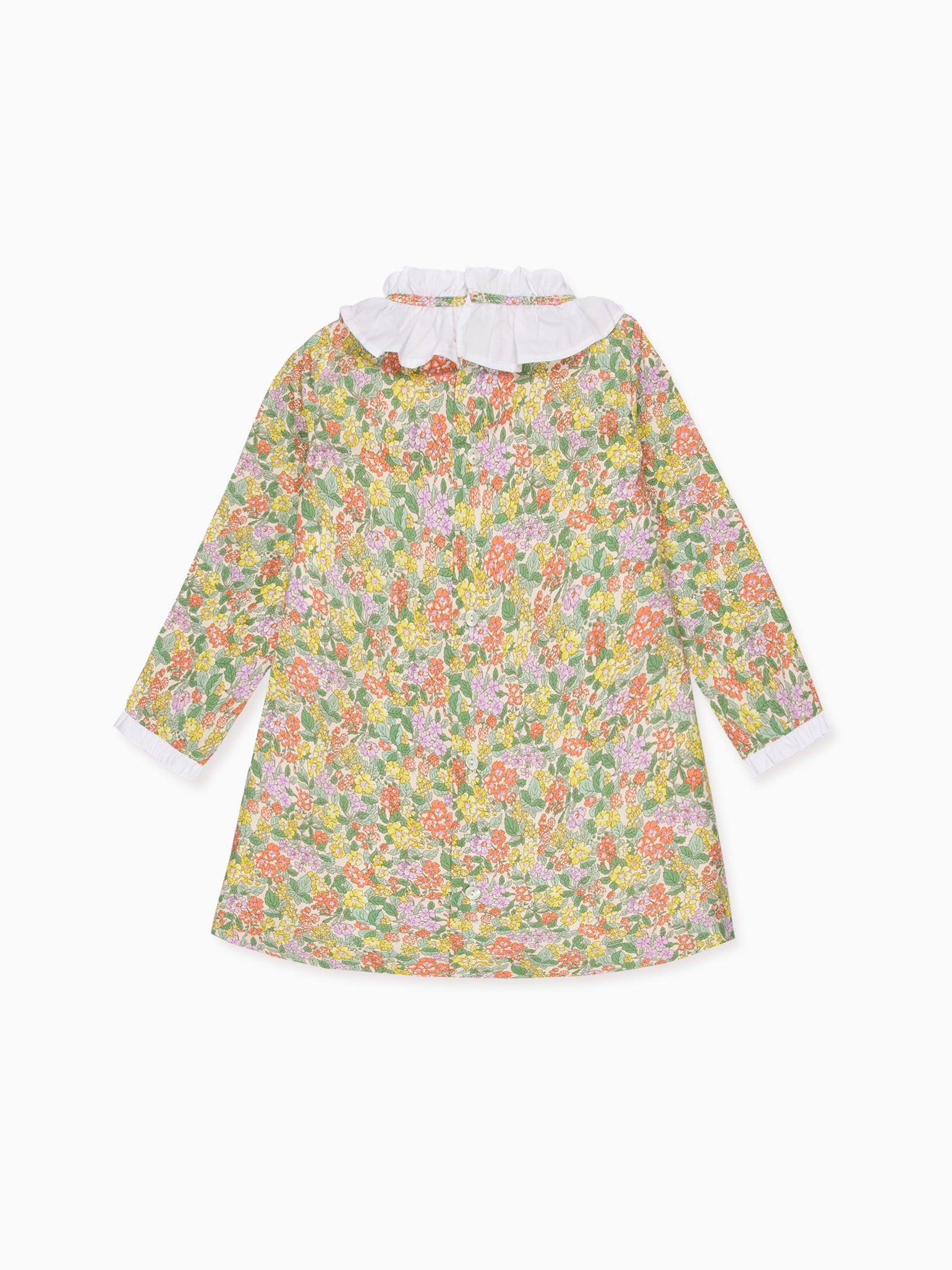 Yellow Floral Odisea Girl Made With Liberty Fabric A-Line Dress