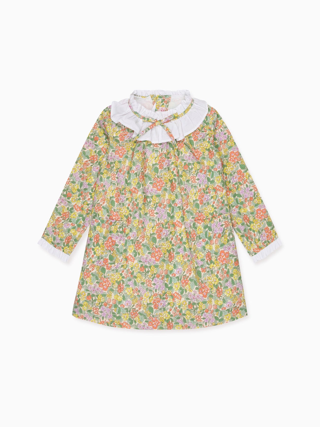 Yellow Floral Odisea Girl Made With Liberty Fabric A-Line Dress
