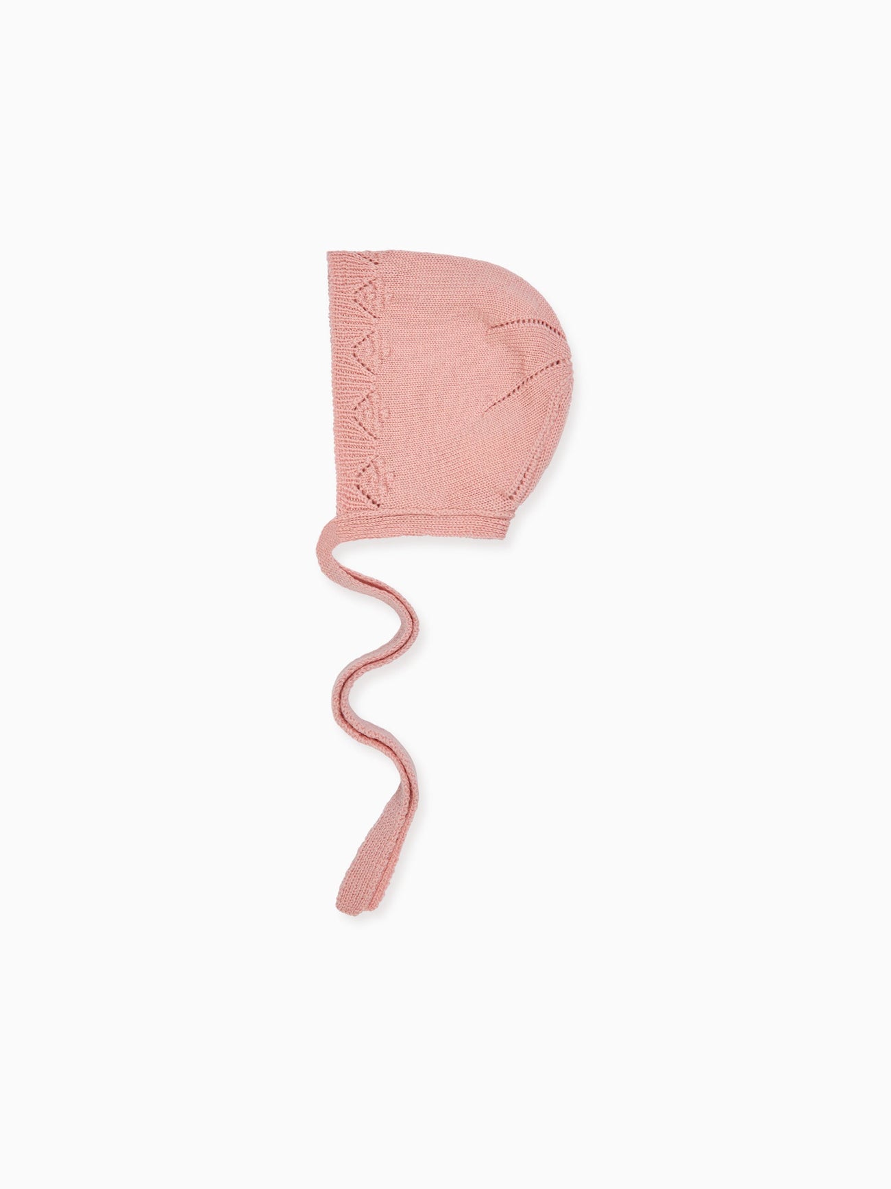 Dusty Pink Olfa Merino Baby Girl Knitted Bonnet