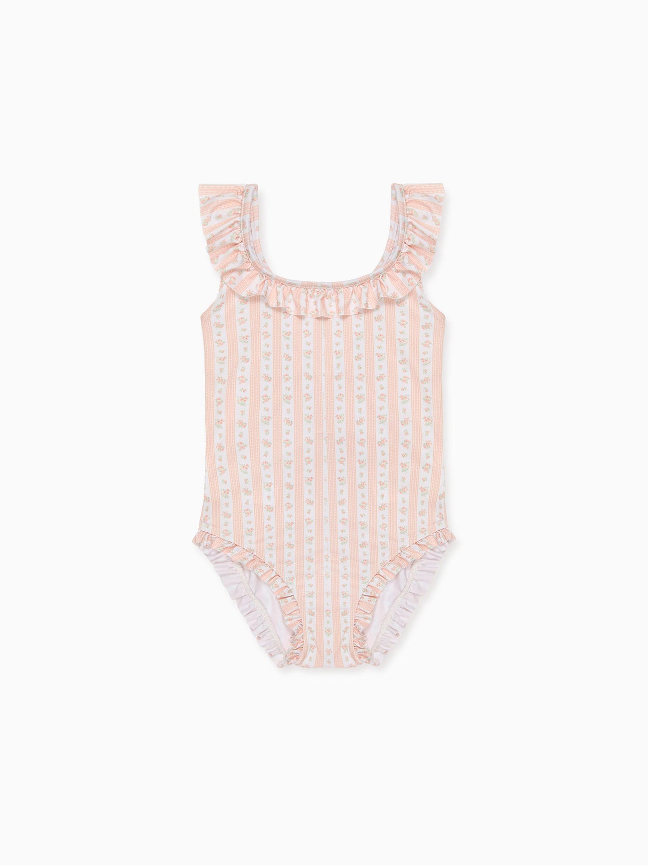 Pink Floral Stripe Opal Girl Swimsuit