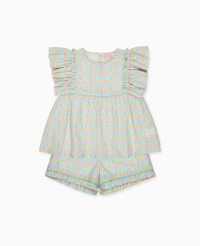 Aqua Floral Oria Girl Set
