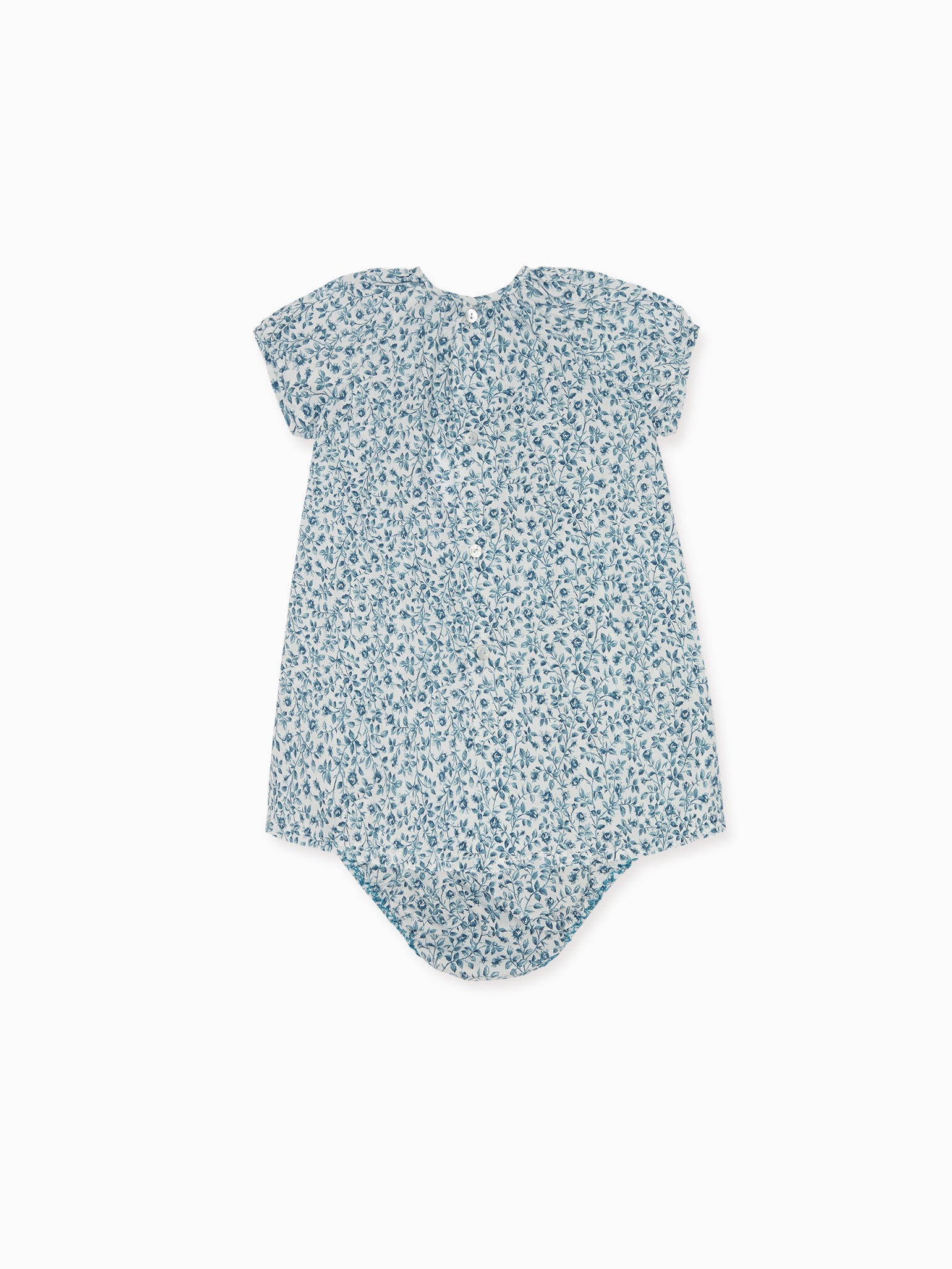 Blue Floral Patty Baby Girl Hand-Smocked Set