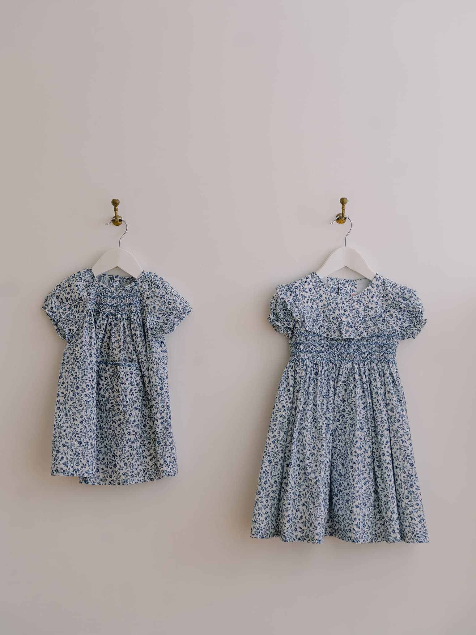 Blue Floral Silvana Girl Hand-Smocked Dress
