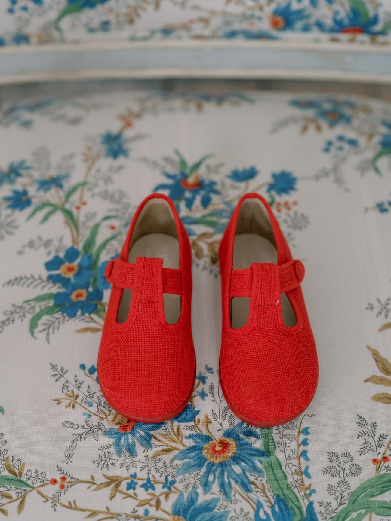 Red Pedro Canvas Baby T-Bar Espadrille