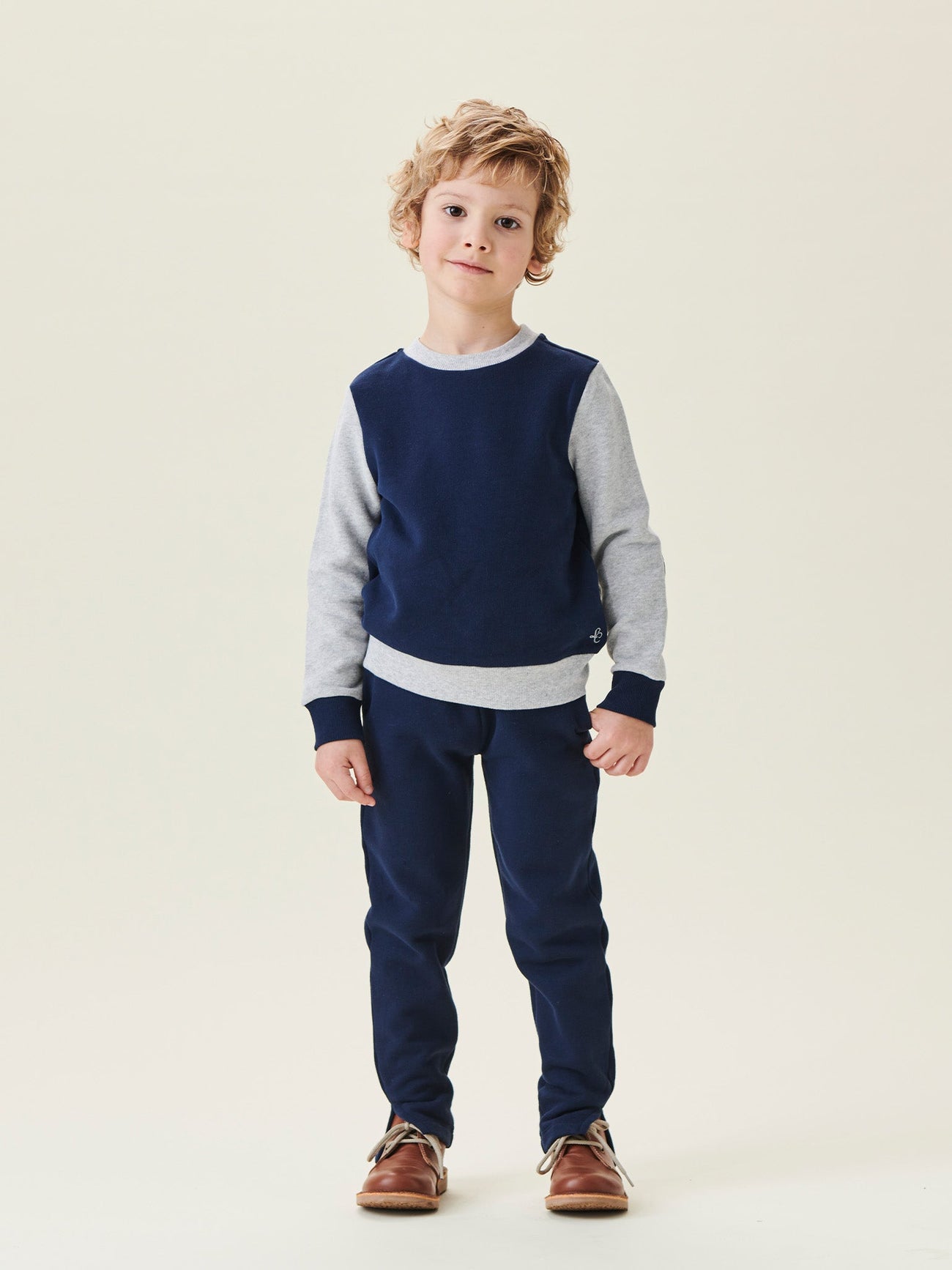 Navy Pernille Kids Cotton Sweatshirt