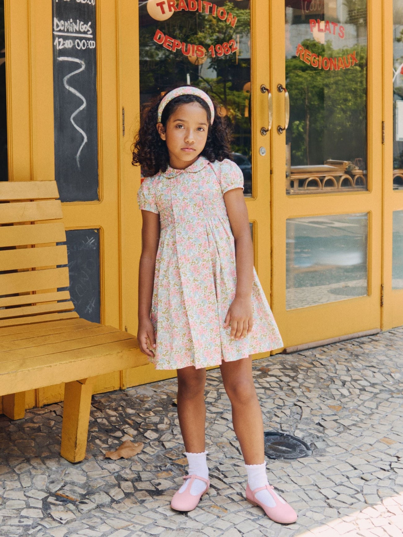 Pink Floral Arcadia Girl Liberty Hand-Smocked Dress