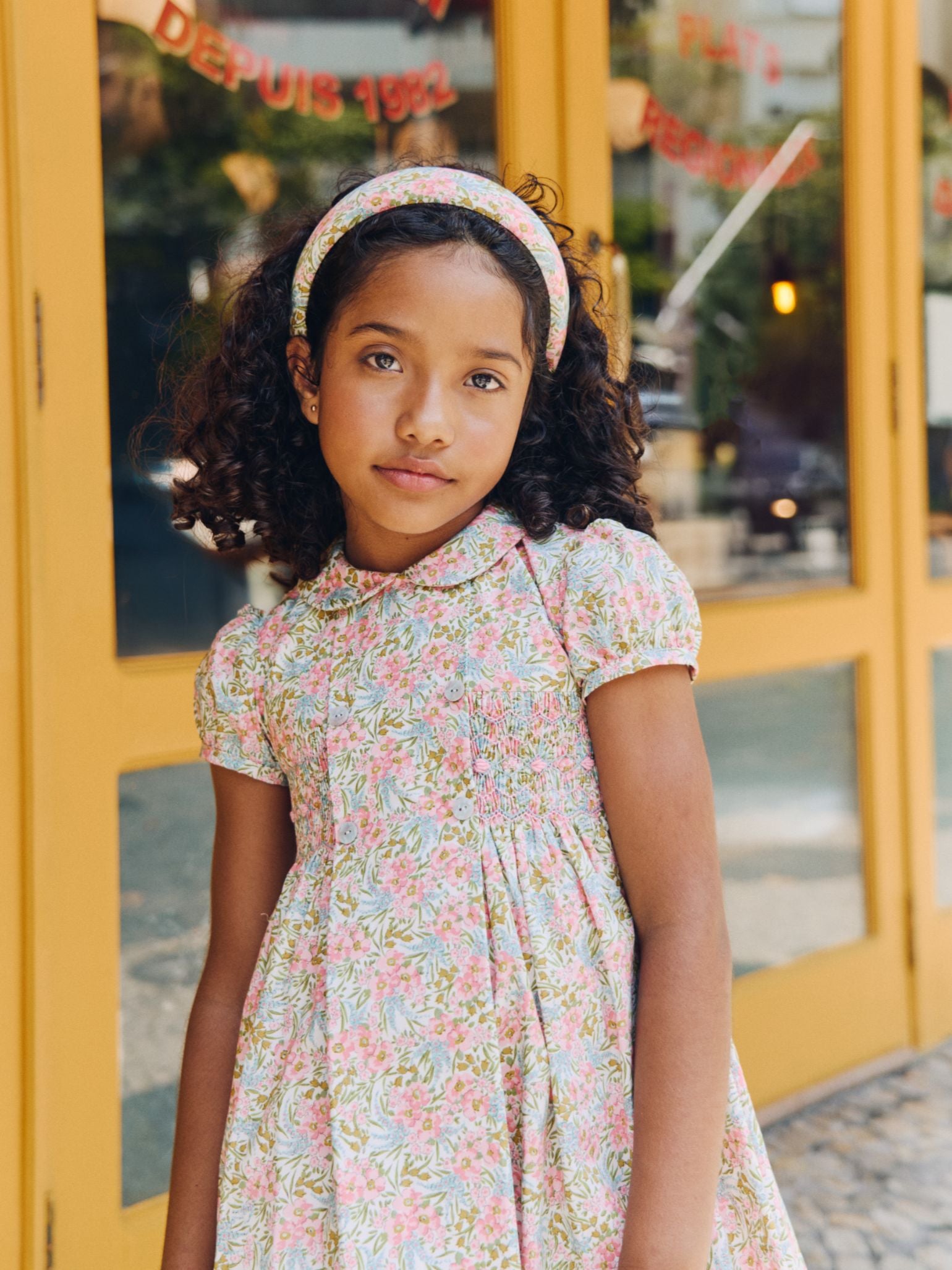 Pink Floral Arcadia Girl Made With Liberty Fabric Hand-Smocked Dress
