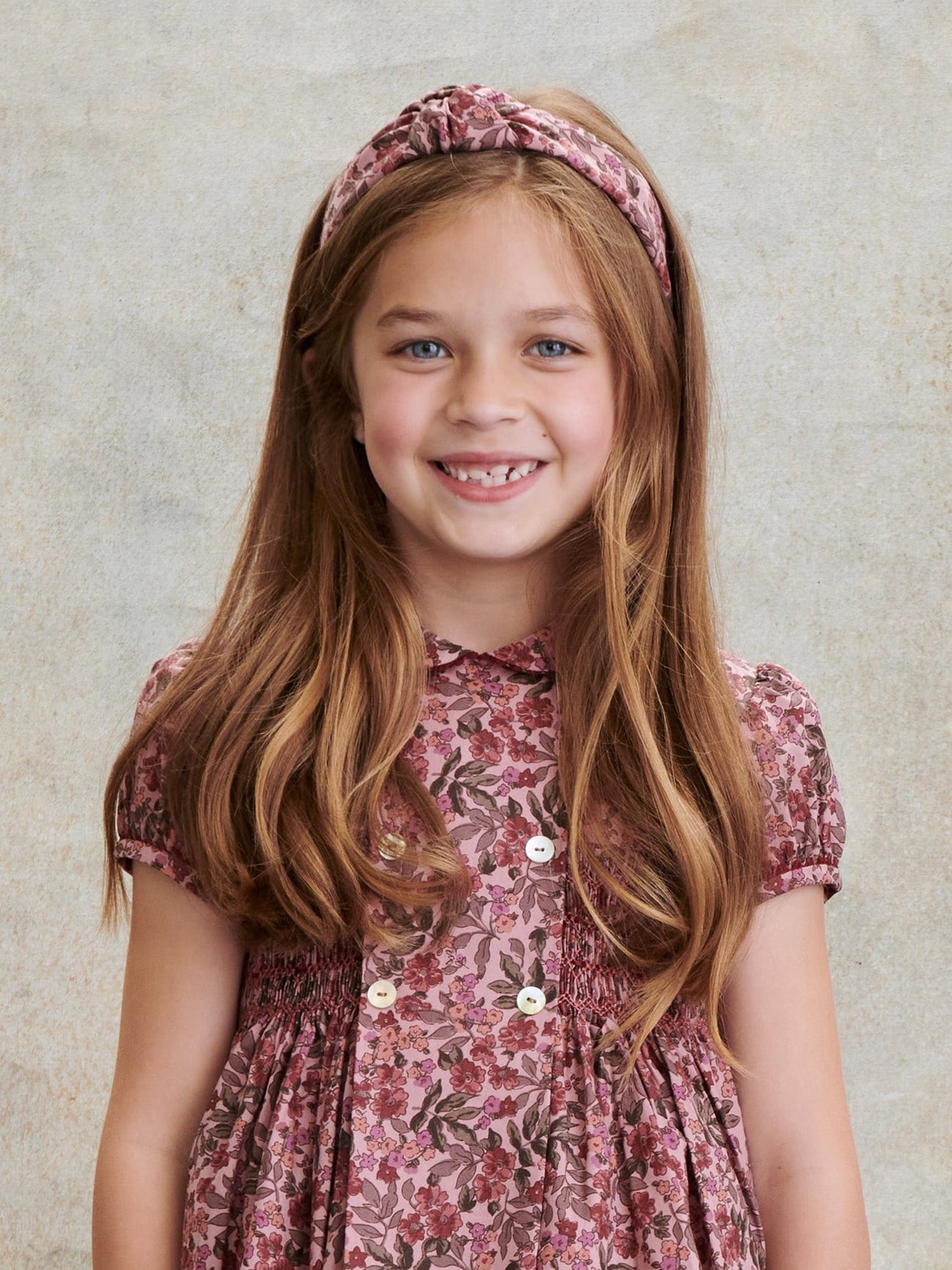 Pink Floral Top Knot Girl Hairband