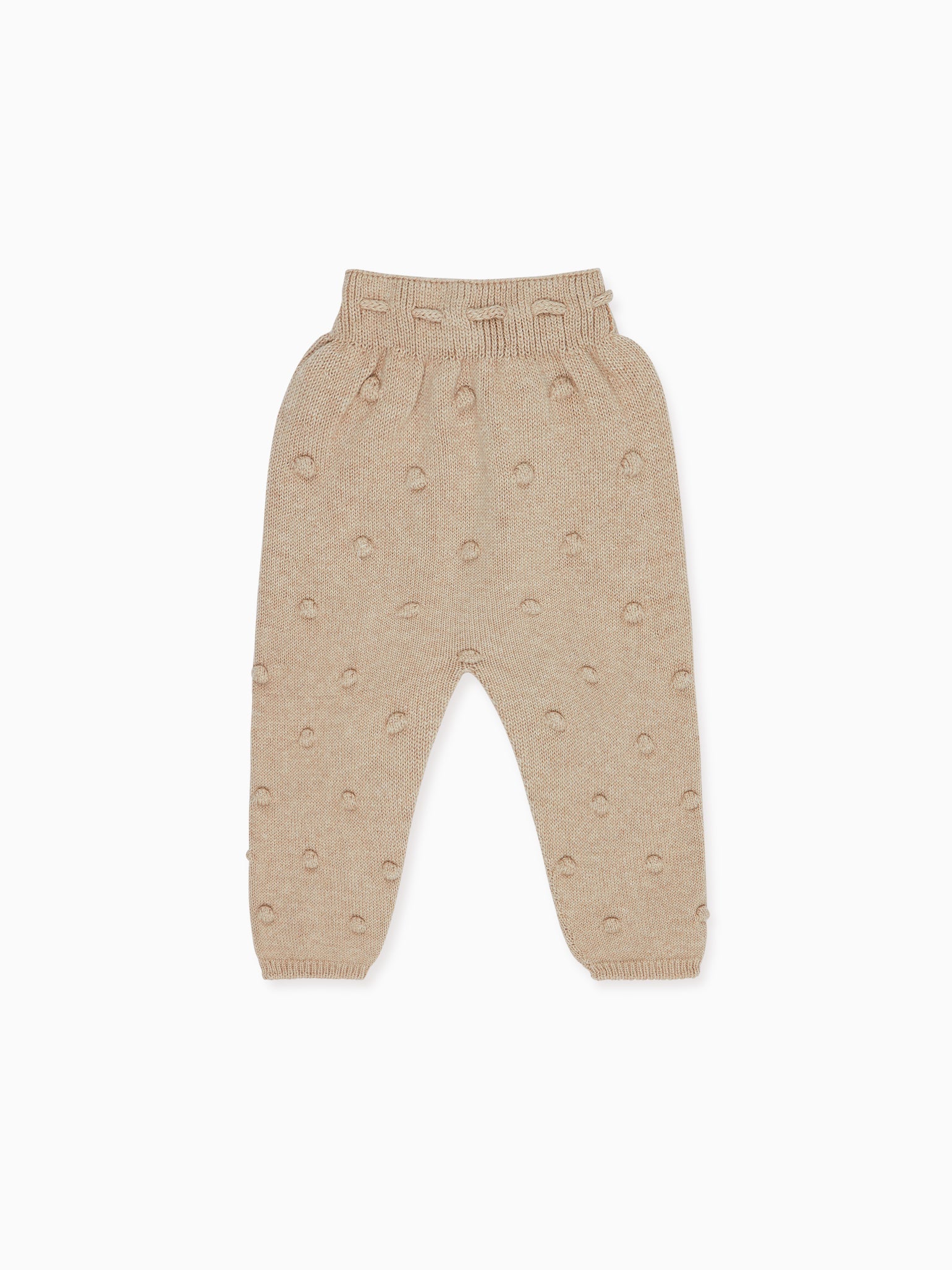 Taupe Porcia Cotton Baby Knitted Trousers