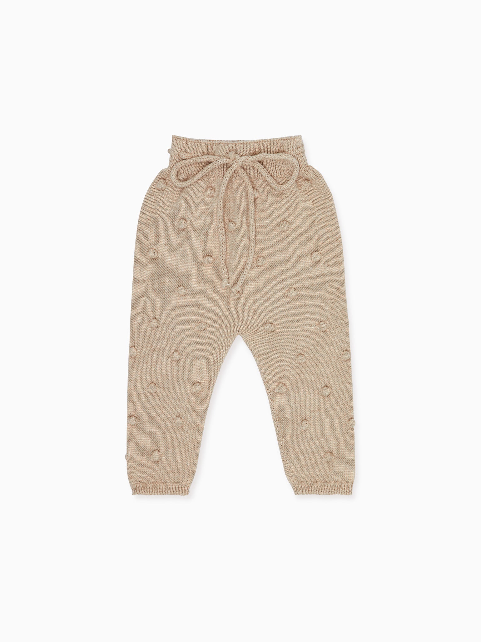 Taupe Porcia Cotton Baby Knitted Trousers