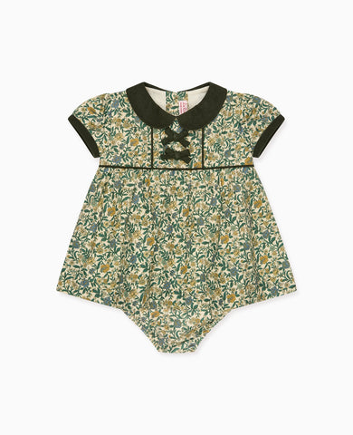 Bottle Green Floral Portia Baby Girl Set