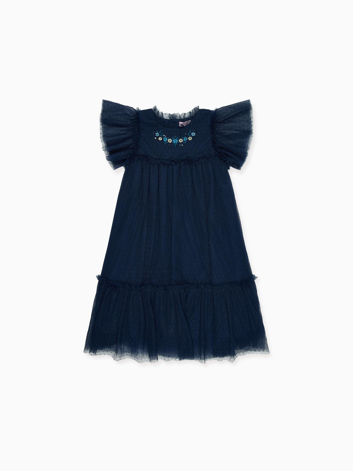 Navy Primrose Girl Empire Dress