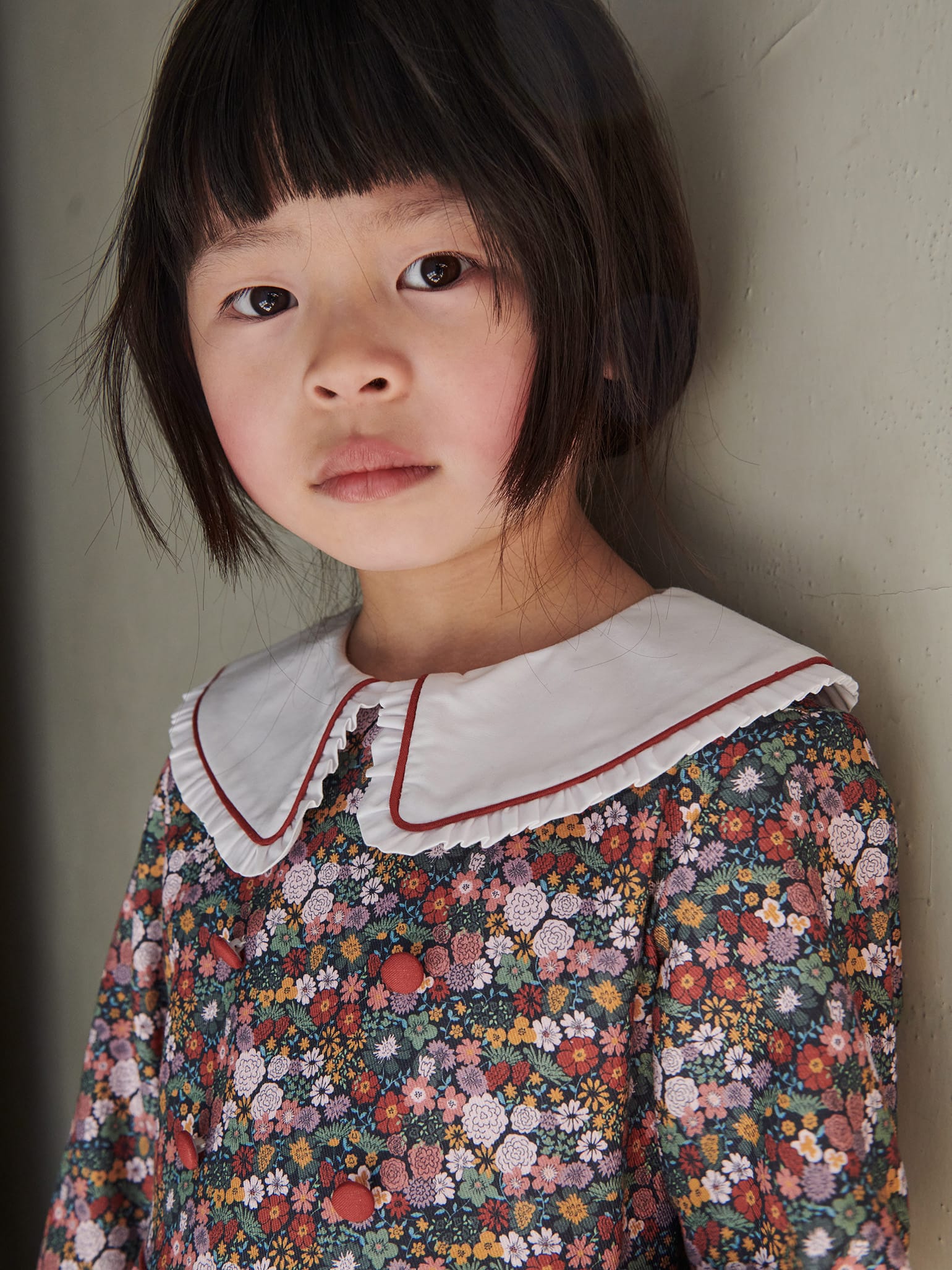 Navy Floral Provenza Girl Dress