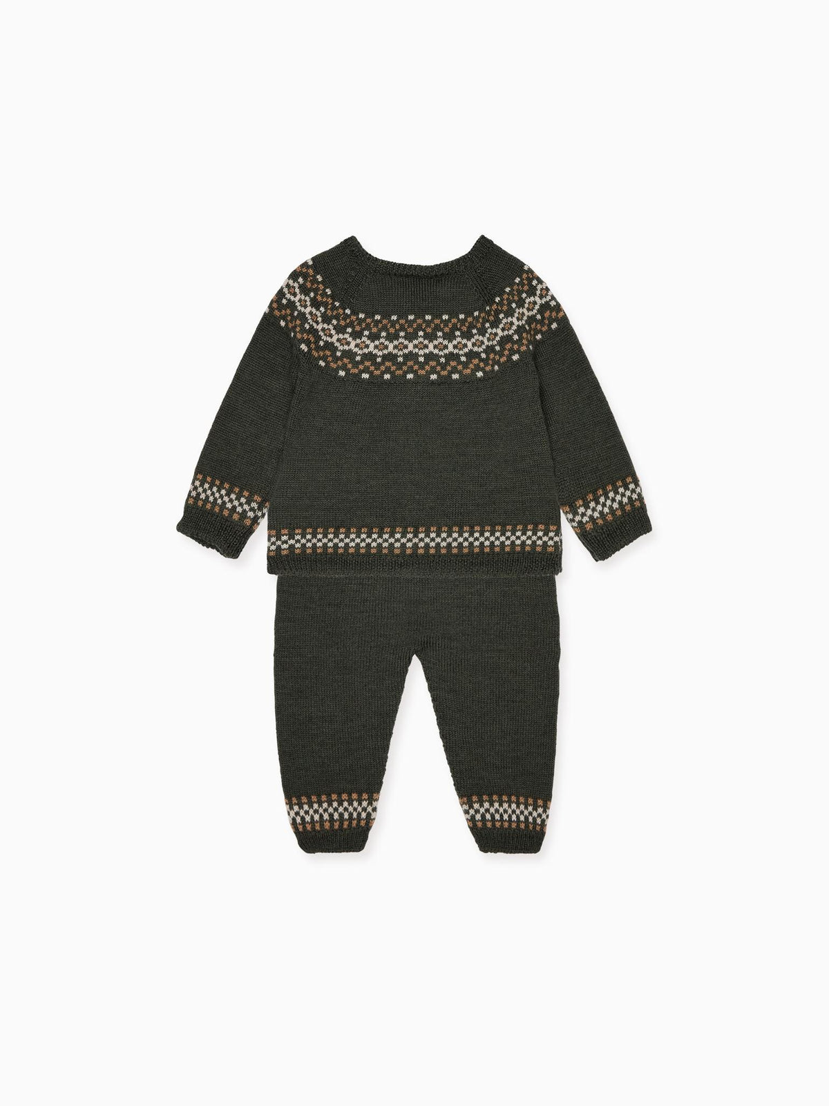 Olive Ramiro Merino Fair Isle Baby Knitted Set