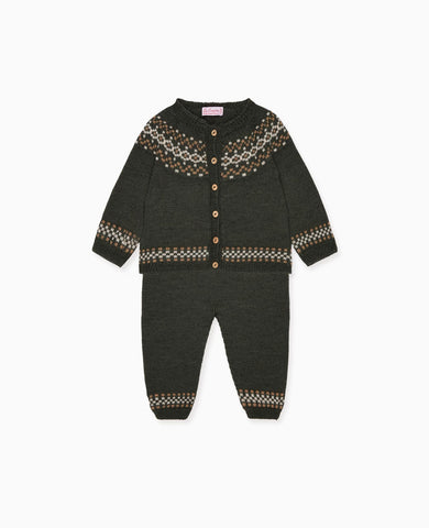 Olive Ramiro Merino Fair Isle Baby Knitted Set