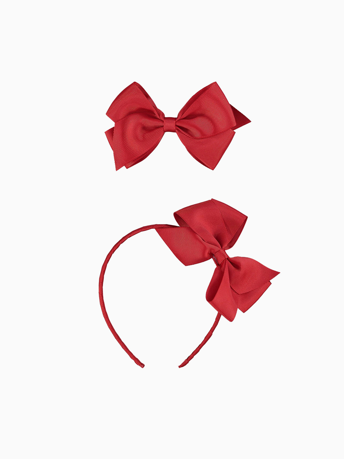 Red Big Bow Hair Accessories Bundle
