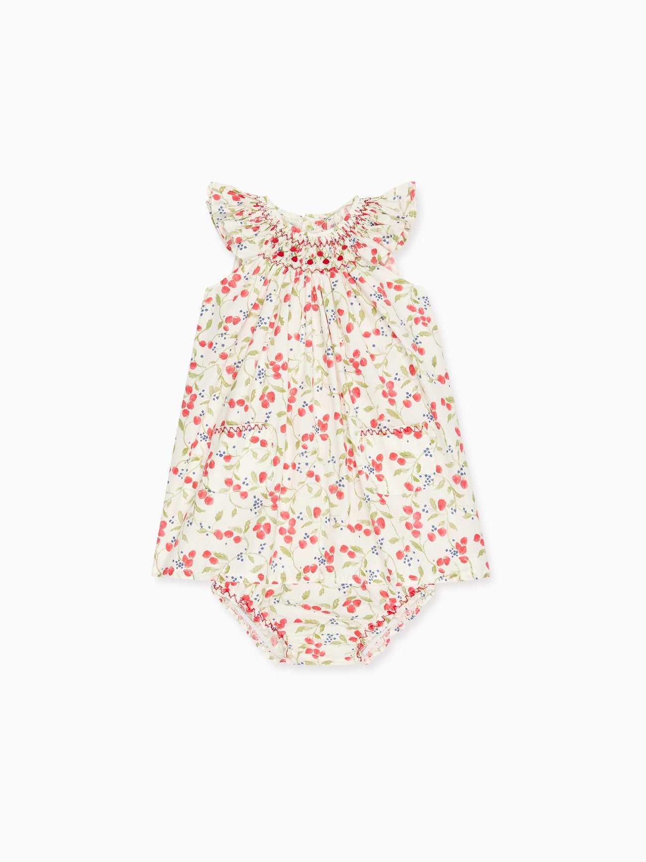 Strawberry Floral Renata Baby Girl Hand-Smocked Set