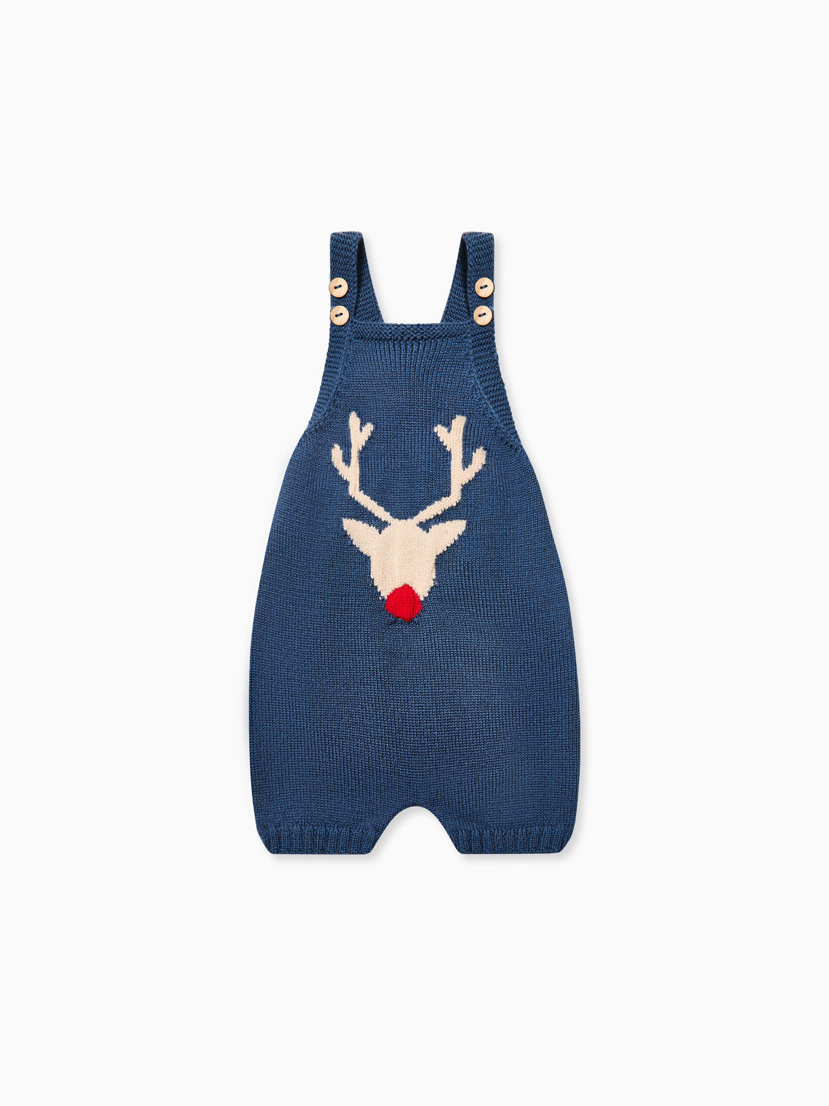 Petrol Blue Reno Merino Baby Knitted Dungarees