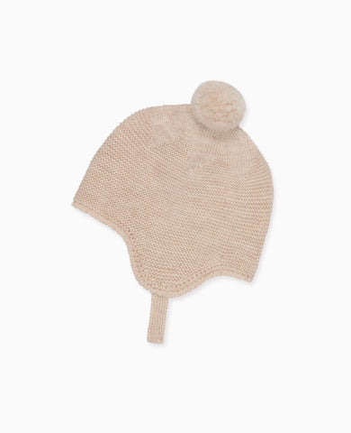 Oatmeal Renta Merino Baby Knitted Bonnet