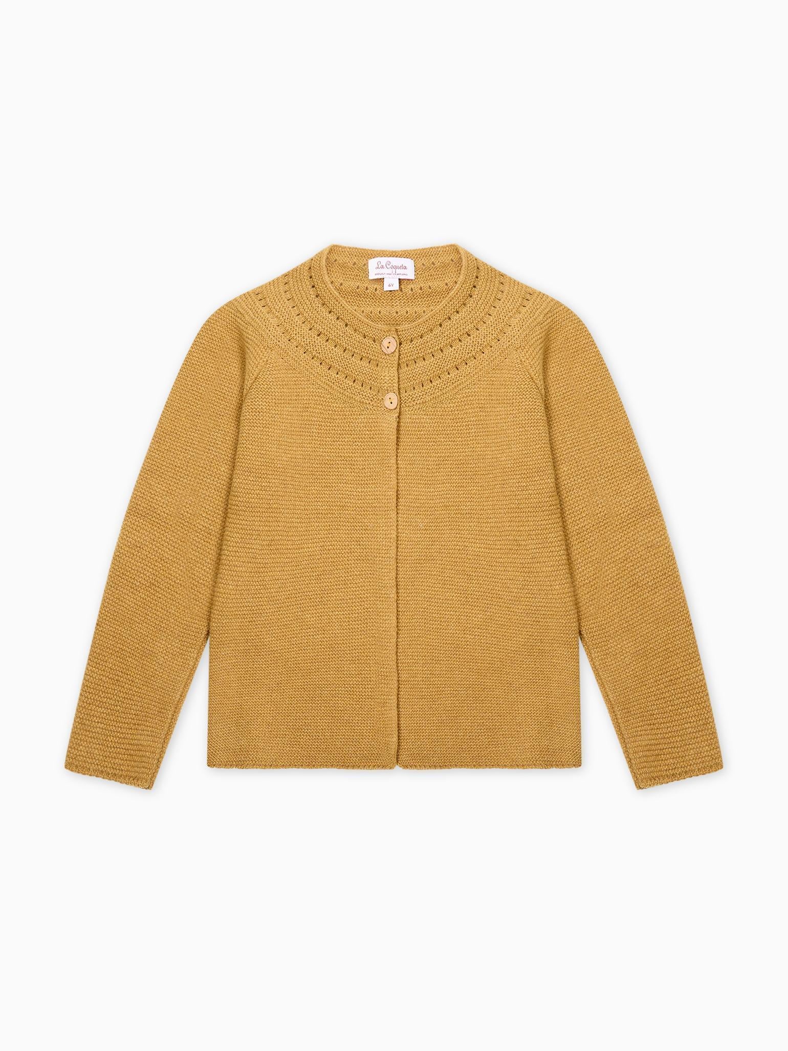 Mustard Rima Merino Girl Cardigan