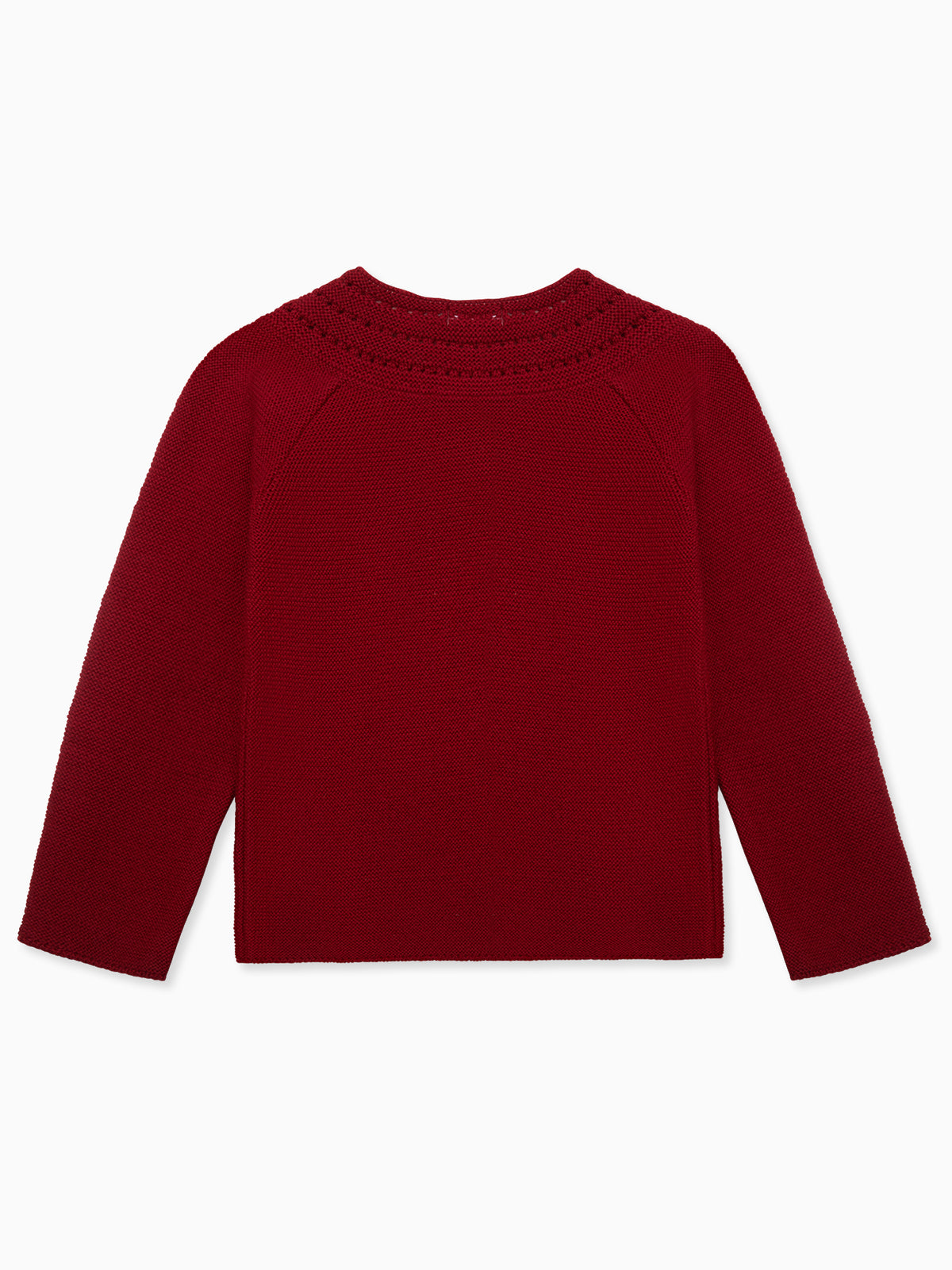 Burgundy Rima Merino Girl Cardigan