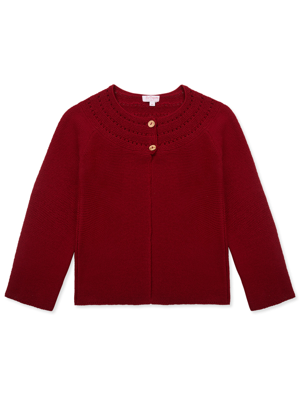 Burgundy Rima Merino Girl Cardigan