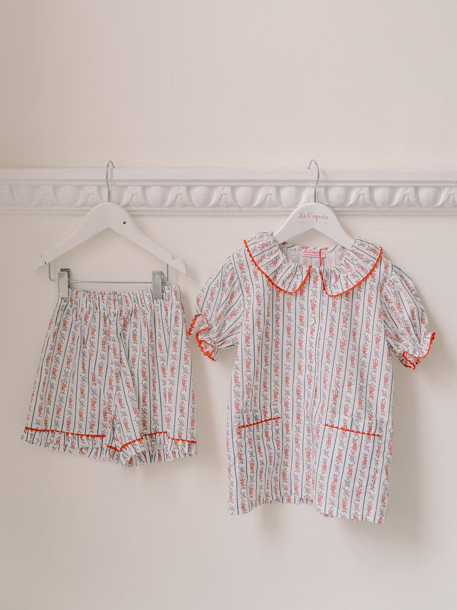 Ivory Floral Stripe Rinela Girl Pyjamas