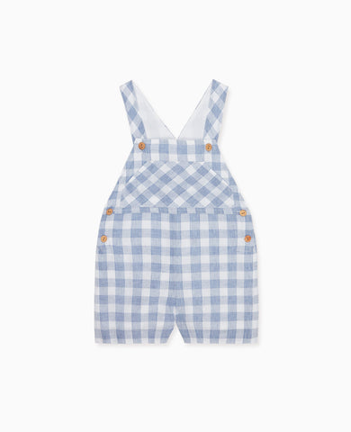 Blue Check Ringo Baby Dungarees