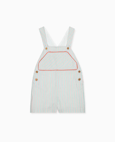 Coral Stripe Ringo Baby Dungarees