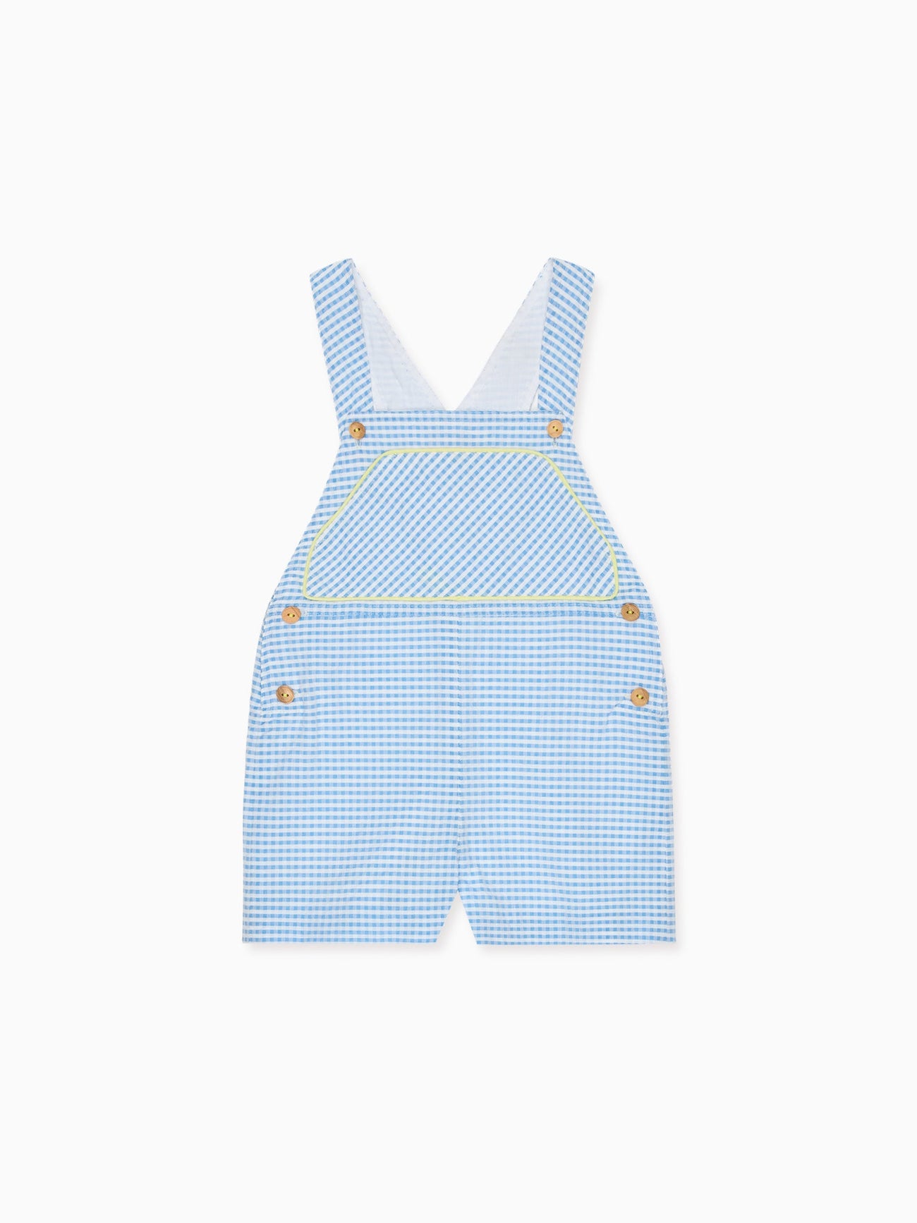 Blue Gingham Ringo Baby Dungarees